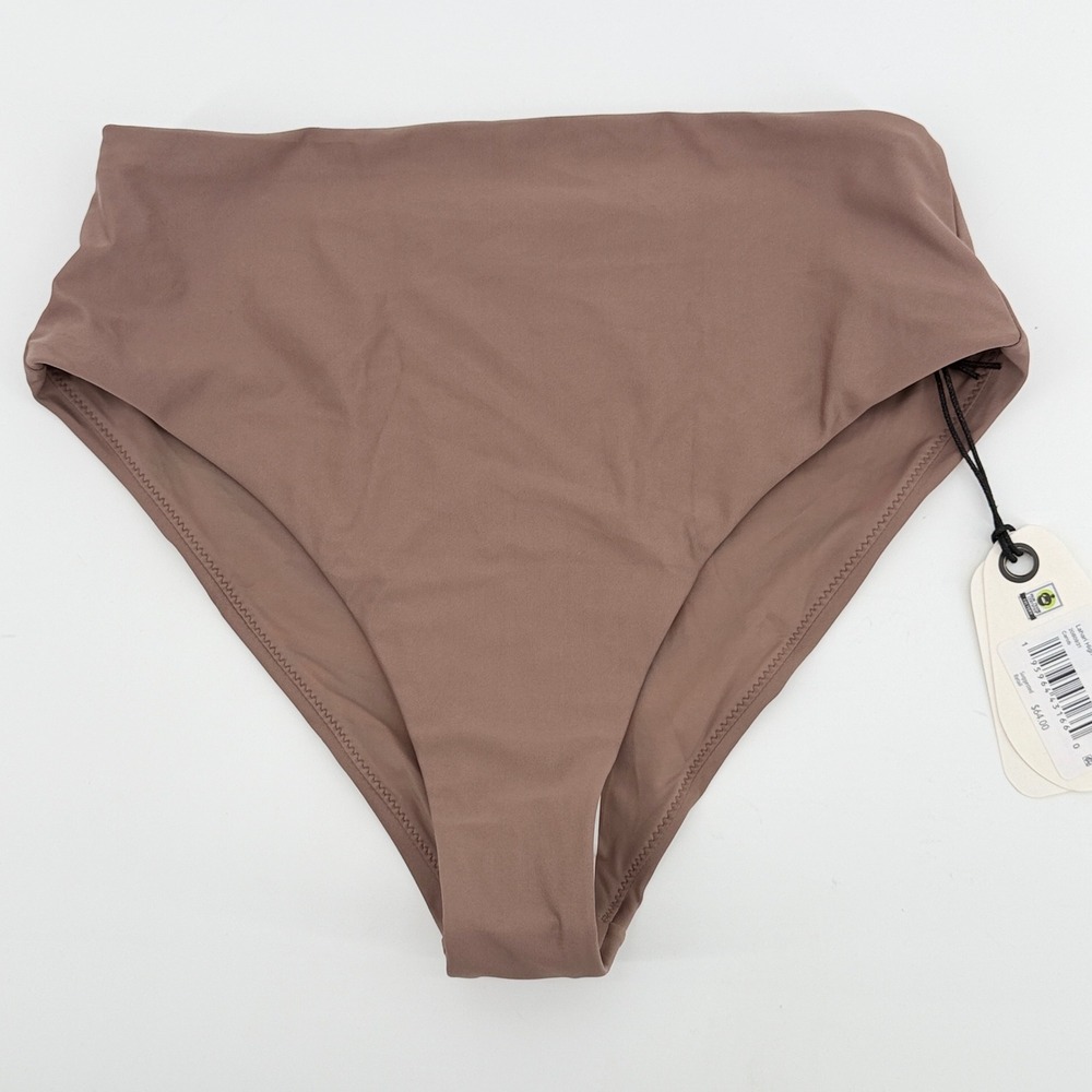 Prana Lahari High Rise Bikini Bottom Carob Brown Womens S NEW